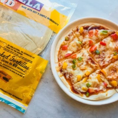 Quick and Easy 5 Minute Tortilla Pizza