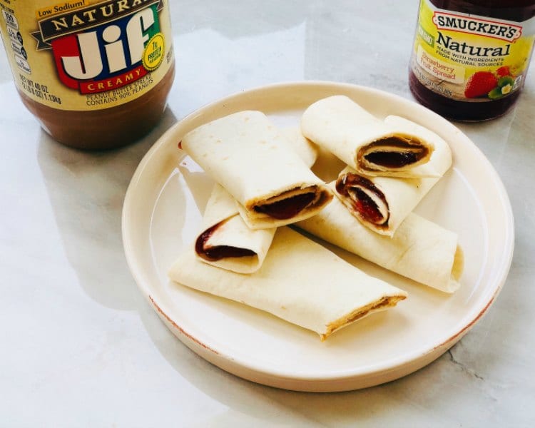 Quick and Easy PB&J Tortilla Rollups