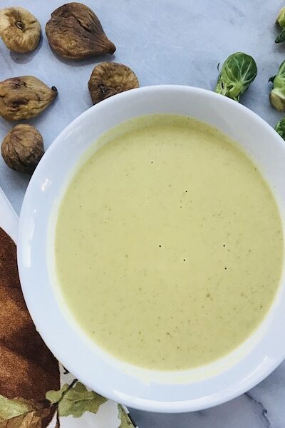 Creamy Brussels Sprouts and Fig Soup