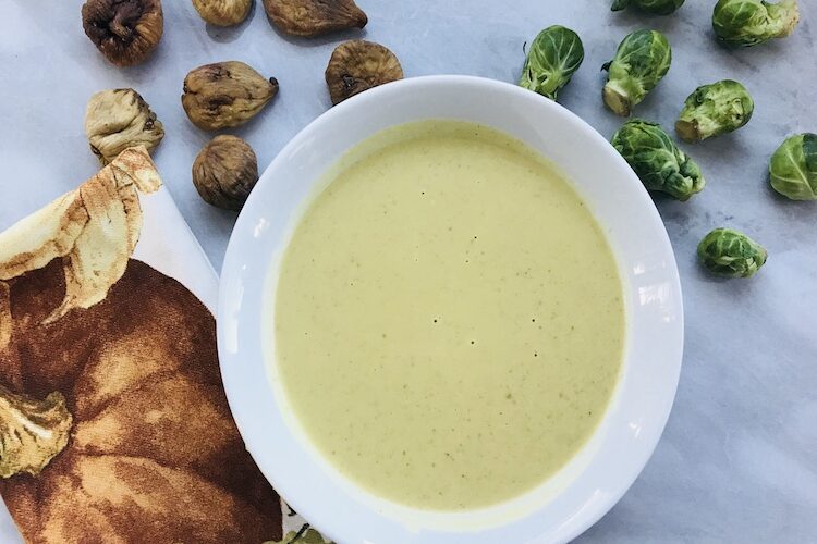 Creamy Brussels Sprouts and Fig Soup