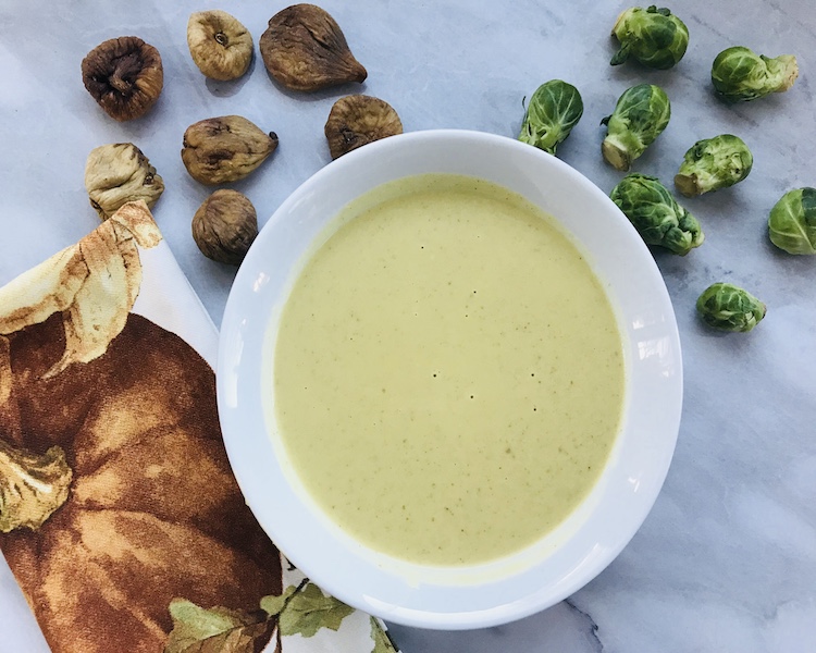 Creamy Brussels Sprouts and Fig Soup