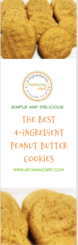 Easy 4-Ingredient Peanut Butter Cookies 